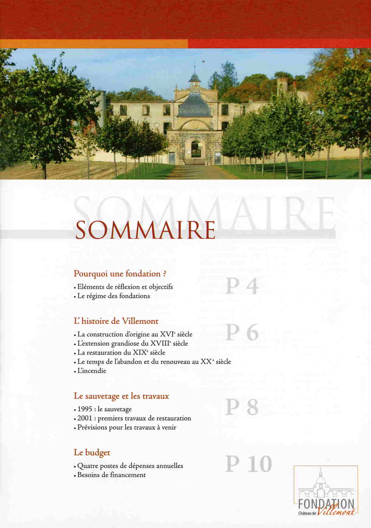 Plaquette de la fondation d'entreprise, page 3