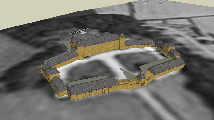 Vue 3D du château par Claude Beraudy