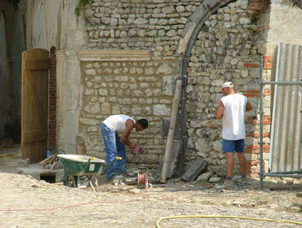 Hémicycle Est, début des travaux